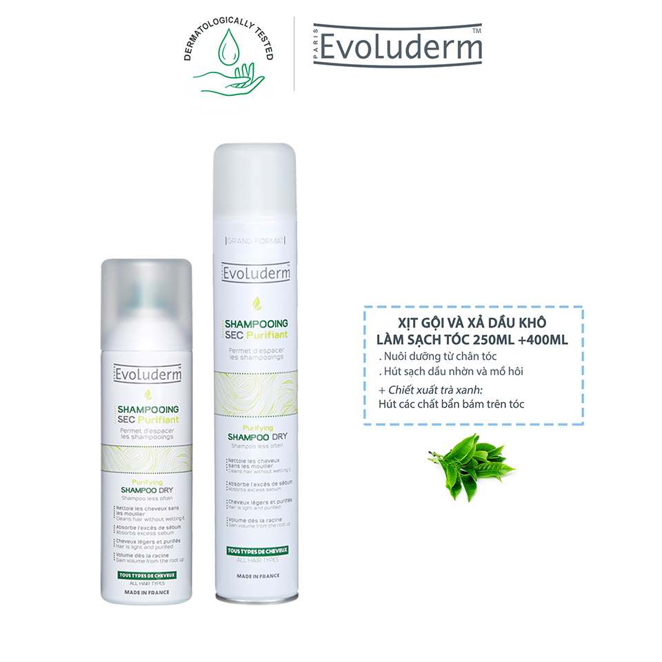 Dầu gội khô Evoluderm Shampooing SEC Purifiant Dry Shampoo