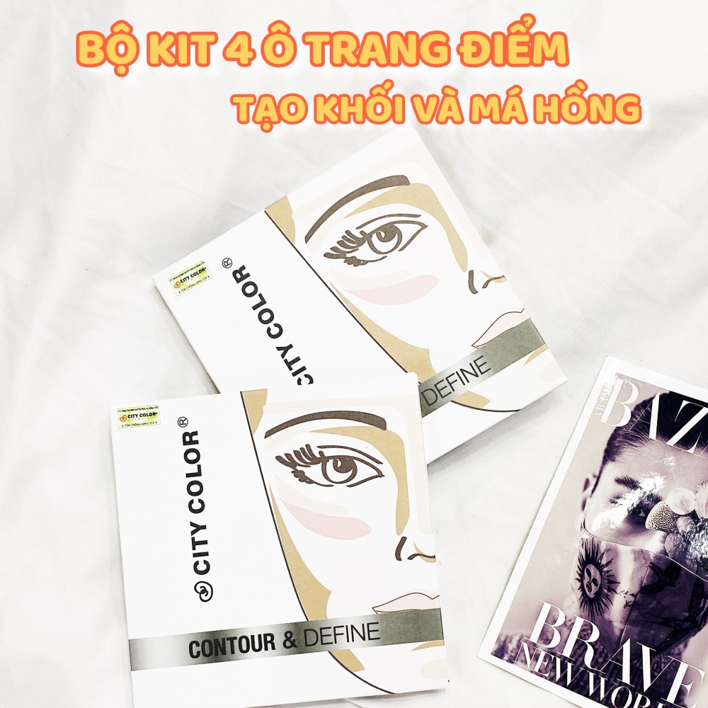 BỘ KIT 4 Ô TRANG ĐIỂM KHỐI VÀ MÁ HỒNG CITY COLOR CONTOUR & DEFINE