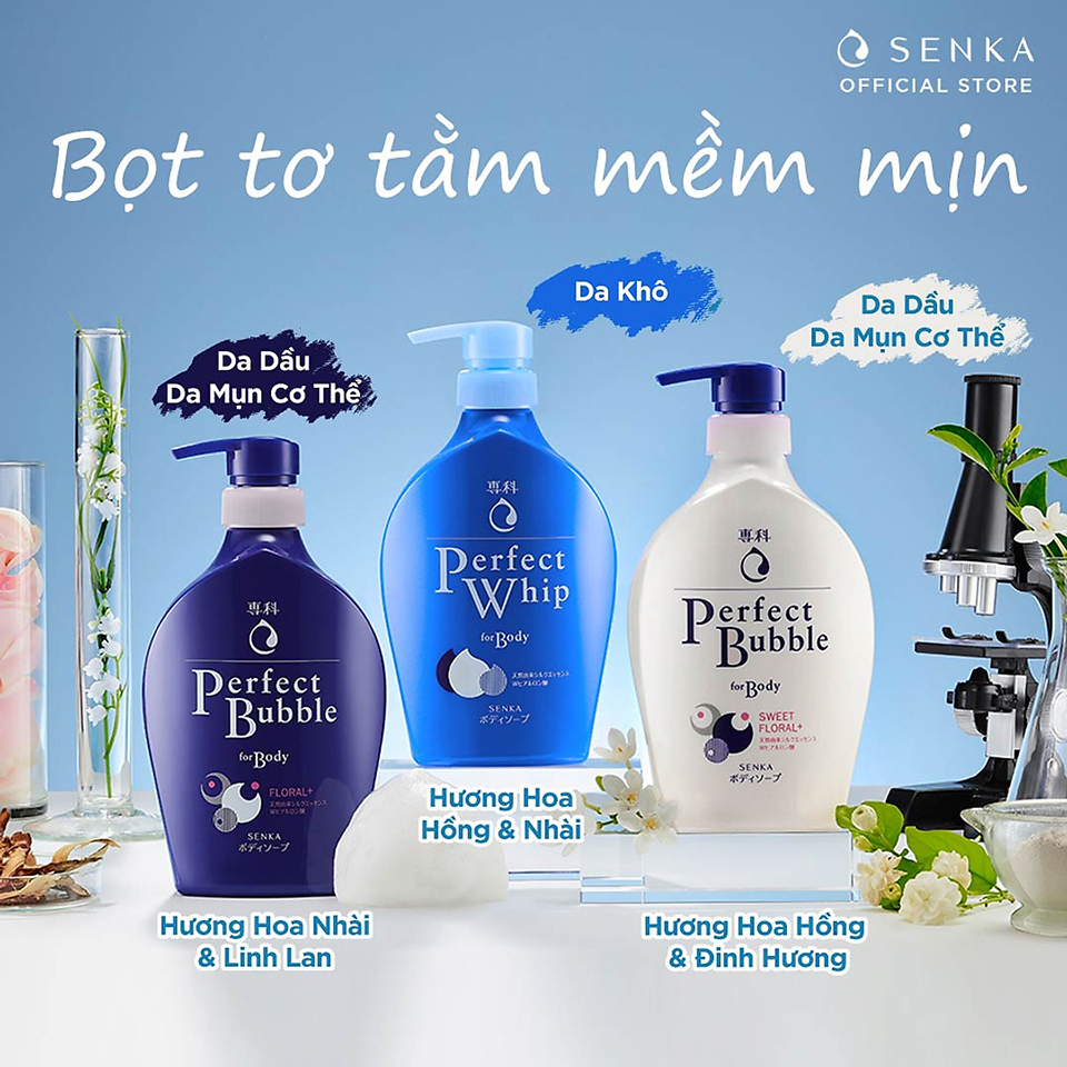 Sữa tắm Senka Perfect Bubble For Body Floral +