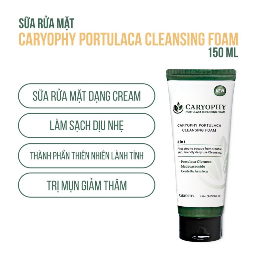 Sữa rửa mặt ngừa mụn Caryophy Portulaca 150ml