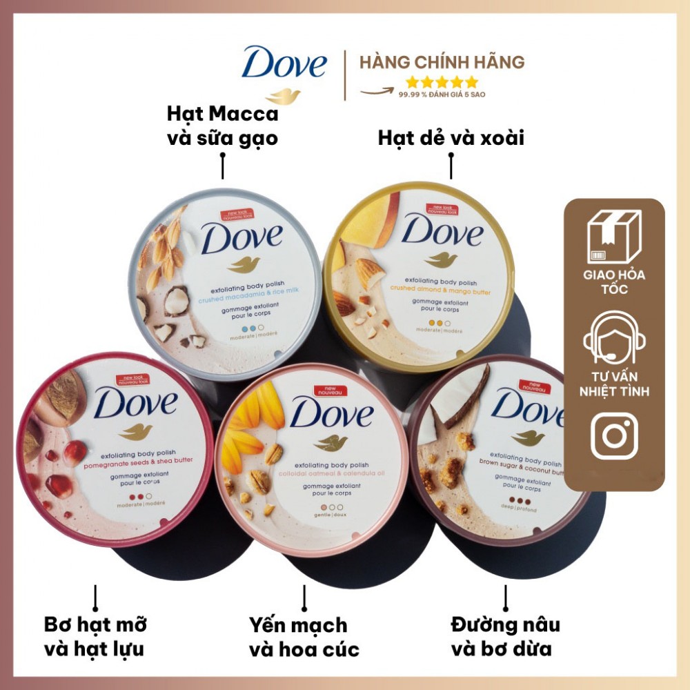 Tẩy tế bào chết body Dove Exfolating Body Polish
